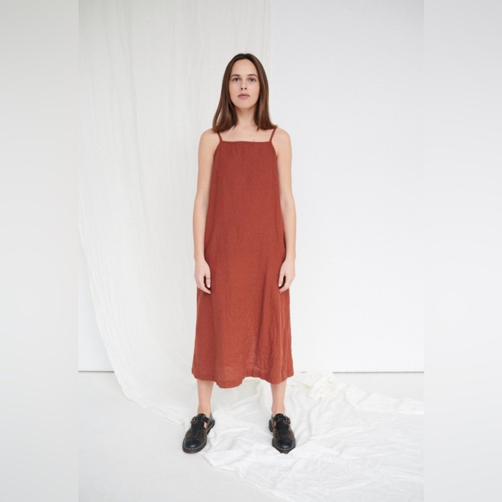 Linenfox Aurora Dress Medium Terracotta